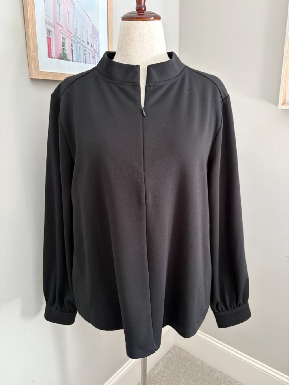 Talbots Womenās XL Passport Ponte Zip Mockneck Pullover In Black